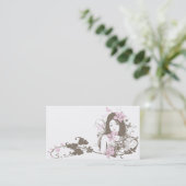 Floral-Girl Business Card (Standing Front)