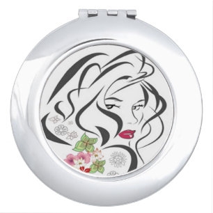 Floral Girl Compact Mirror
