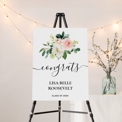 Floral Girl Graduation Foam Board Welcome Sign