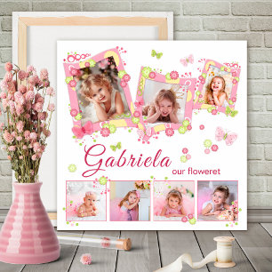 Floral Girl Photo Collage Personalized Foam Board