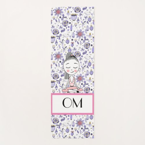 Floral Girl  Yoga Mat