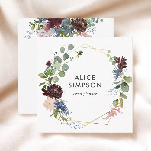 Floral Girly Elegant  Square Business Card