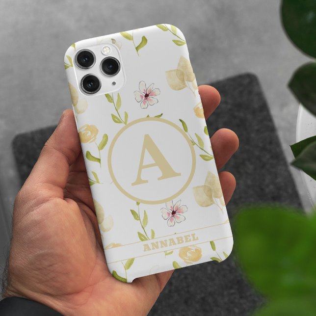 Floral Girly Monogram Case-Mate iPhone Case (Creator Uploaded)