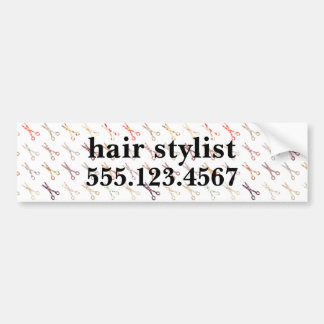 Floral girly scissors colorful hair stylist flower bumper sticker