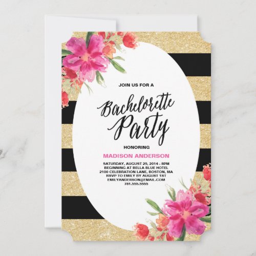 Floral Glam | Bachelorette Party Invitation