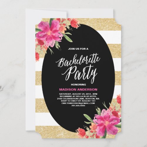 Floral Glam | Bachelorette Party Invitation
