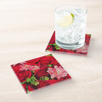 Floral  glass coaster
