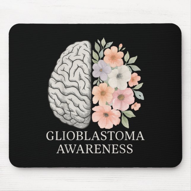 Floral Glioblastoma Awareness Month Brain Cancer G Mouse Pad (Front)
