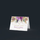 Floral Glitter Amethyst 90th Birthday Thank You<br><div class="desc">Matching collection in the Little Bayleigh store! We have used artwork from: www.createthecut.com</div>