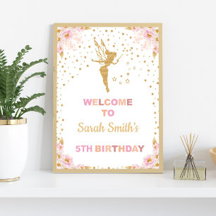 Floral Glitter Fairy Welcome Signs