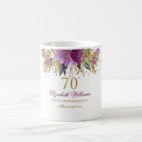 Floral Glitter Sparkling Amethyst 70th Birthday