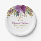 Floral Glitter Sparkling Amethyst 70th Birthday