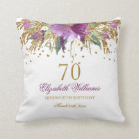 Floral Glitter Sparkling Amethyst 70th Birthday