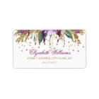 Floral Glitter Sparkling Amethyst Address Labels
