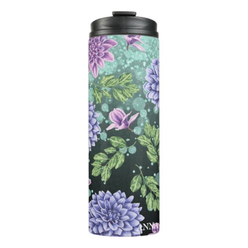  Floral Glitter Succulent Girly Thermal Tumbler