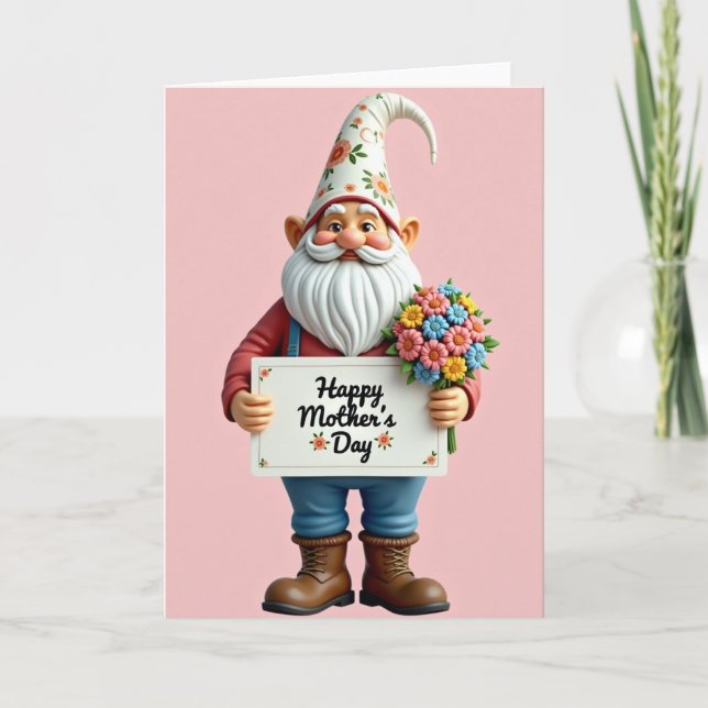 Floral Gnome Mothers Day Card (Front)