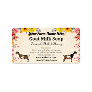 Floral Goat Milk Soap Label - Nigerian Dwarf Dairy