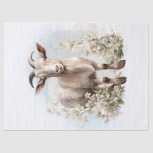 Floral Goat Watercolor Tissue Paper