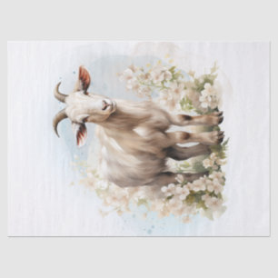 Floral Goat Watercolor Tissue Paper