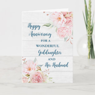 Floral Goddaughter and her Husband Anniversary Card