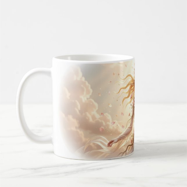 Floral Goddess Blooming Among Clouds Mug (Left)