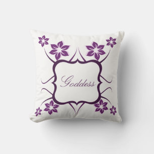 Floral Goddess Pillow, Purple Throw Pillow