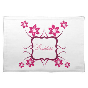 Floral Goddess Placemat, Pink Cloth Placemat