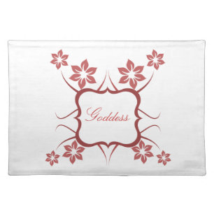 Floral Goddess Placemat, Red Placemat
