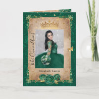 Floral Gold and Green Quinceañera Photo Folded