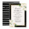 Floral Gold Black Stripes Brunch And Bubbly Shower