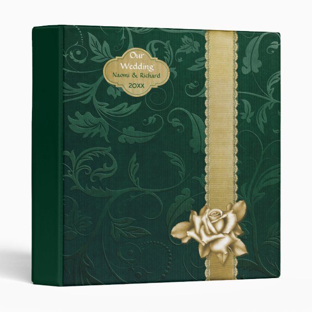 Floral Gold Damask 2 Binder (Front/Spine)