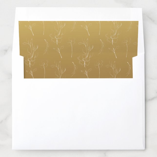 Floral Gold Envelope Liner (In Envelope)