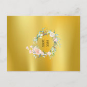 Floral Gold Foil 50th Anniversary Save the Date Announcement Postcard (Back)