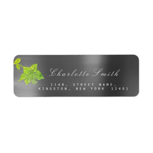 Floral Gold Foil Metallic Greenly Lilac RSVP Label