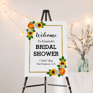 Floral Gold Frame Bridal Shower Foam Board