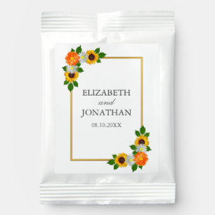 Floral Gold Frame Wedding Hot Chocolate Drink Mix