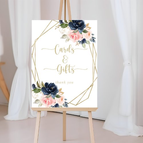 Floral Gold Geometric Cards and Gifts Sign