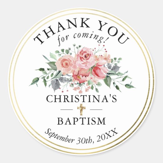 thank you for coming to my christening stickers