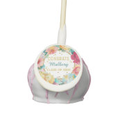 Floral Gold Glitter Graduation Pink Party Cake Pops (Front)