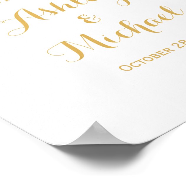 Floral Gold Lace Pattern Wedding Reception Sign