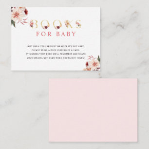 Floral Gold Letter Elegant Books for Baby Enclosure Card