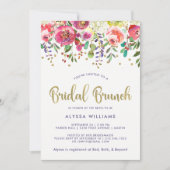Floral Gold | Modern Watercolor Bridal Brunch Invitation (Front)