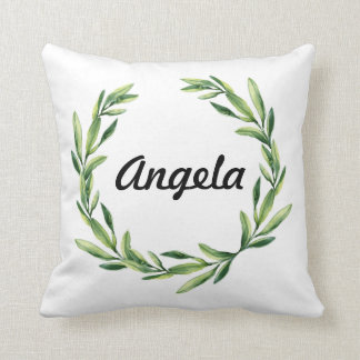 Floral Gold Monogram Initial Custom Cushion