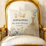 Floral Gold Princess Quinceanera Birthday Throw Pillow<br><div class="desc">Add a touch of elegance to your celebration with the Floral Gold Princess Quinceañera Birthday Throw Pillow. This stunning pillow features a luxurious gold design adorned with delicate floral accents, capturing the beauty and sophistication of a princess-themed quinceañera. Perfect as a decorative piece or a thoughtful keepsake, it brings both...</div>