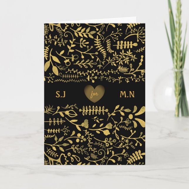 Floral Gold, Valentine's Day Card (Front)