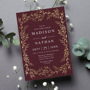 Floral Gold Victorian Wedding Invitation