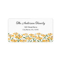 Floral Golden Black-Eyed Susan Watercolor Elegant