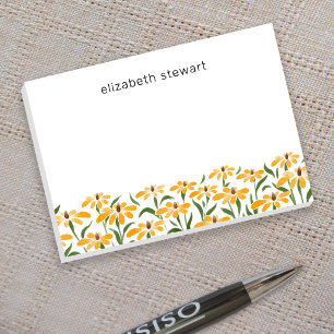 Floral Golden Black-Eyed Susan Watercolor Elegant Post-it Notes