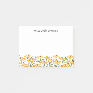 Floral Golden Black-Eyed Susan Watercolor Elegant Post-it Notes