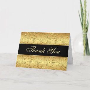 Floral golden black Thank You